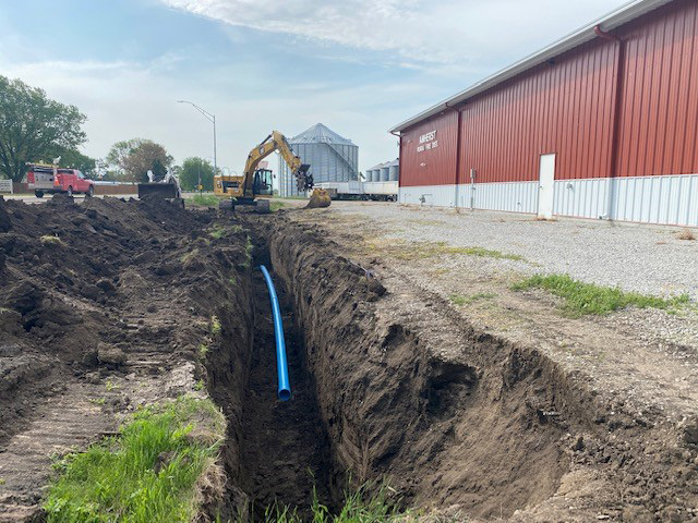 water pipe being layed